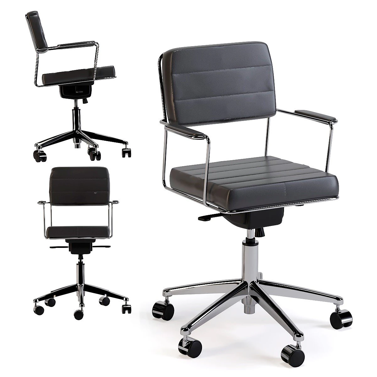 office chair dottore black 3D Model .c4d .max .obj .3ds .fbx .stl .blend 