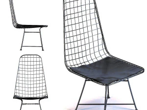 의자 그리드 블랙 3D 모델