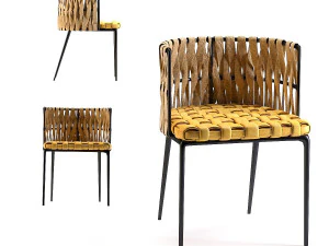 chair with armrest cheerio yellow 3D Model