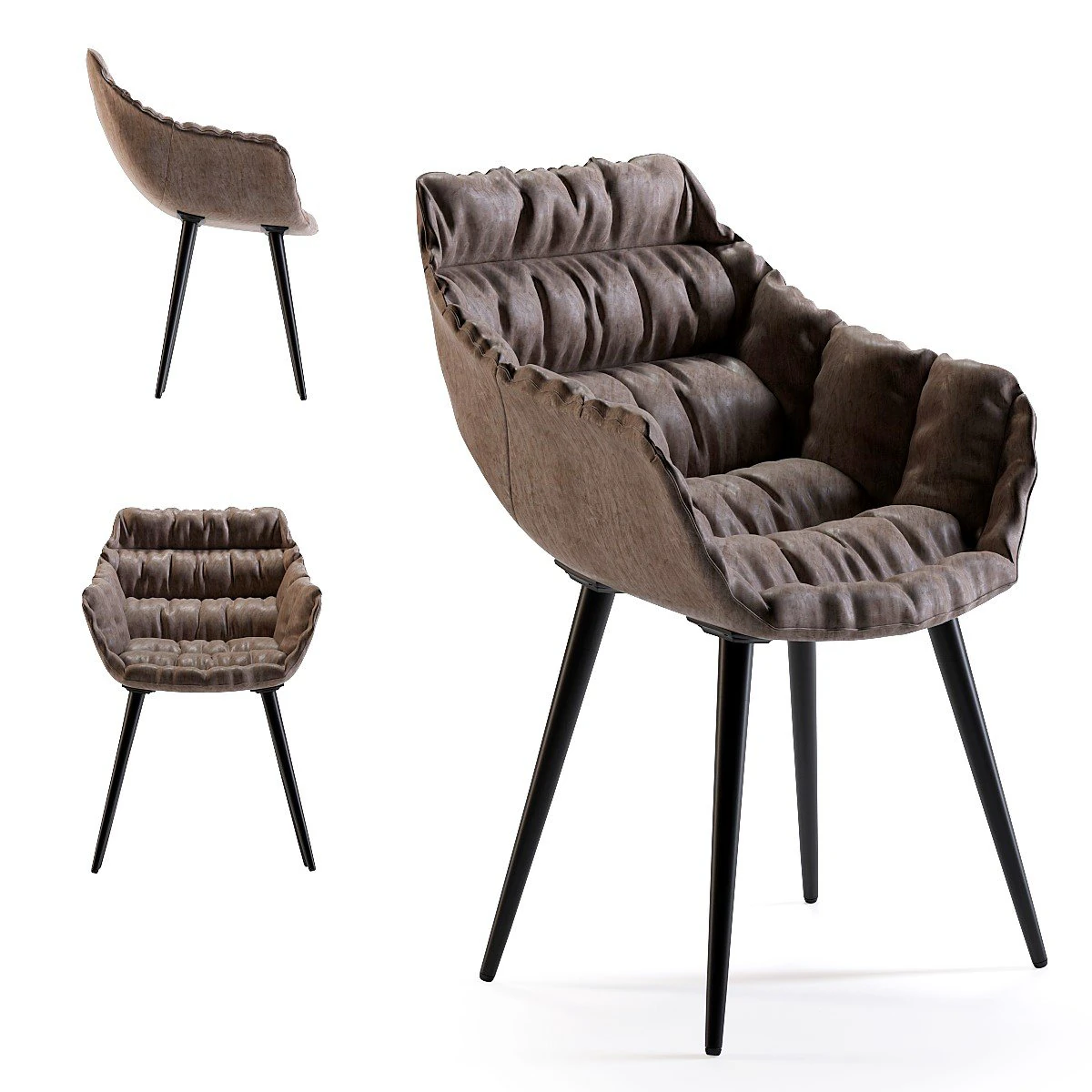 chair with armrest thelma 3D Model .c4d .max .obj .3ds .fbx .stl .blend