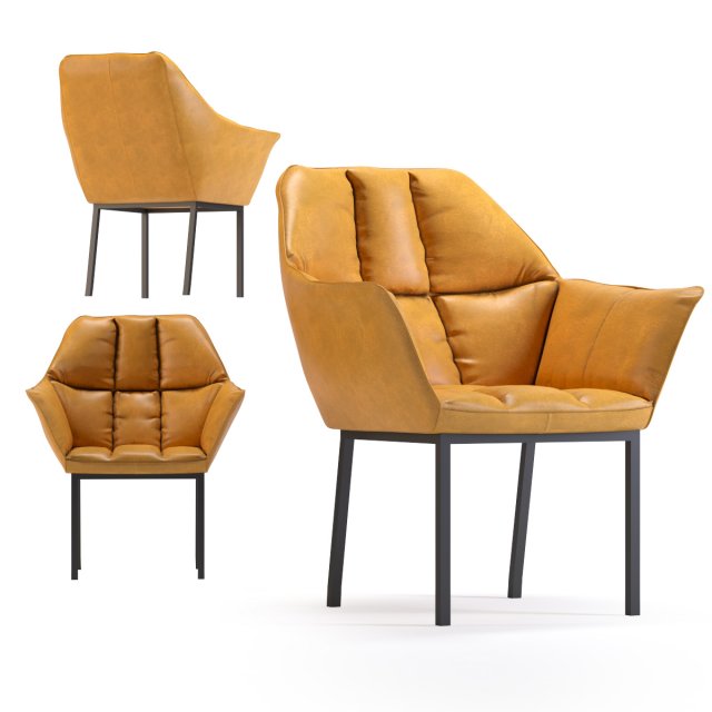 chair with armrest thinktank brown 3D 모델 .c4d .max .obj .3ds .fbx .stl .blend 