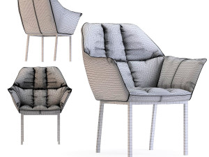 chair with armrest thinktank brown 3D 모델