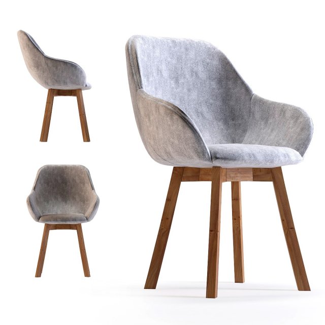 chair with armrest lady grey 3D 模型 .c4d .max .obj .3ds .fbx .stl .blend 
