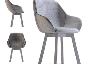 chair with armrest lady grey 3D 模型