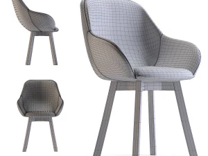 chair with armrest lady grey 3D Model