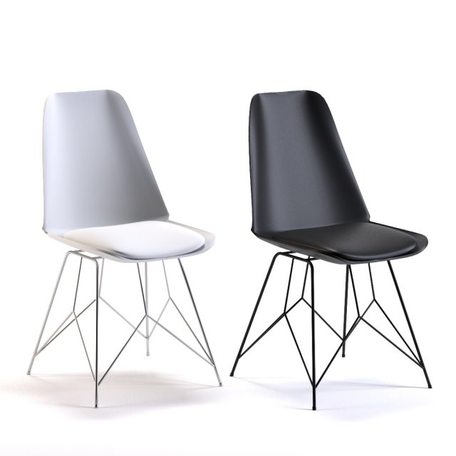 chair wire black white Model 3D .c4d .max .obj .3ds .fbx .stl .blend 