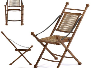 sedia pieghevole coloniale Modello 3D