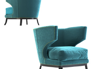 arm chair art deco bluegreen 3D Model
