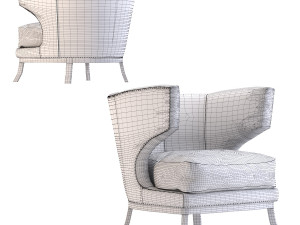 arm chair art deco bluegreen 3D 모델