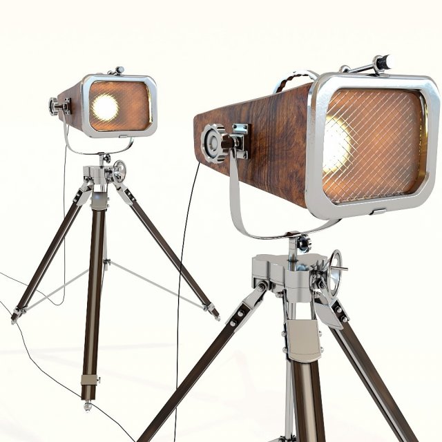 floor lamp vintage movie 3D 模型 .c4d .max .obj .3ds .fbx .stl .blend 
