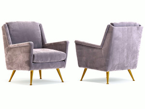 armchair san diego grey 3D Model