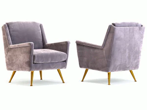 poltrona san diego grigia Modello 3D