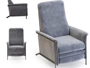 リラックスチェア レイジー ベルベットグレー 3Dモデル