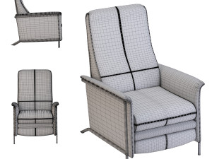 relax chair lazy velvet grey 3D 模型