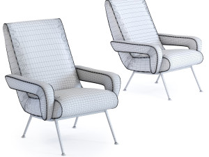 arm chair luna high light blue green Model 3D
