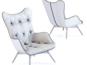 armchair angels wings black brown Modelo 3D