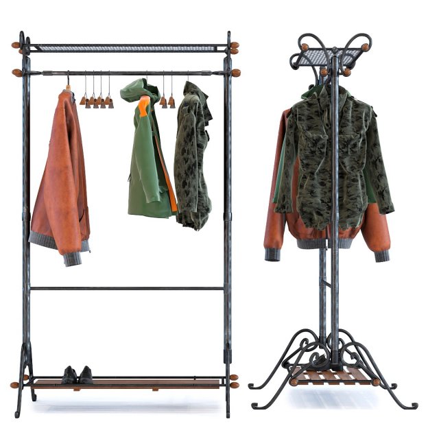 clothing rack cosmopolitan 3D Model .c4d .max .obj .3ds .fbx .stl .blend 
