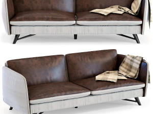 sofa fashionista leathercanvas 3-seater 3D Model