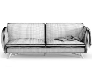 sofa fashionista leathercanvas 3-seater 3D Model