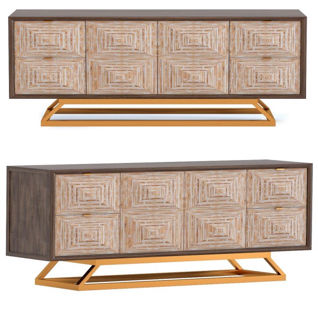 sideboard triangolo 3D Model .c4d .max .obj .3ds .fbx .stl .blend 
