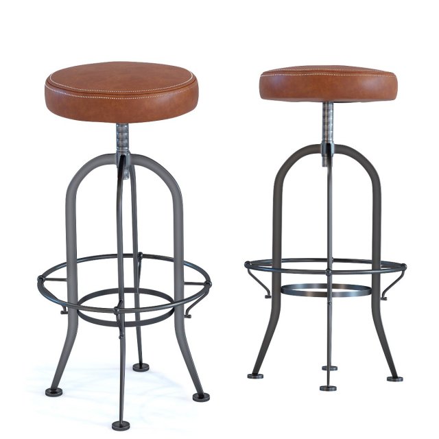 bar stool square dance 3D Model .c4d .max .obj .3ds .fbx .stl .blend 