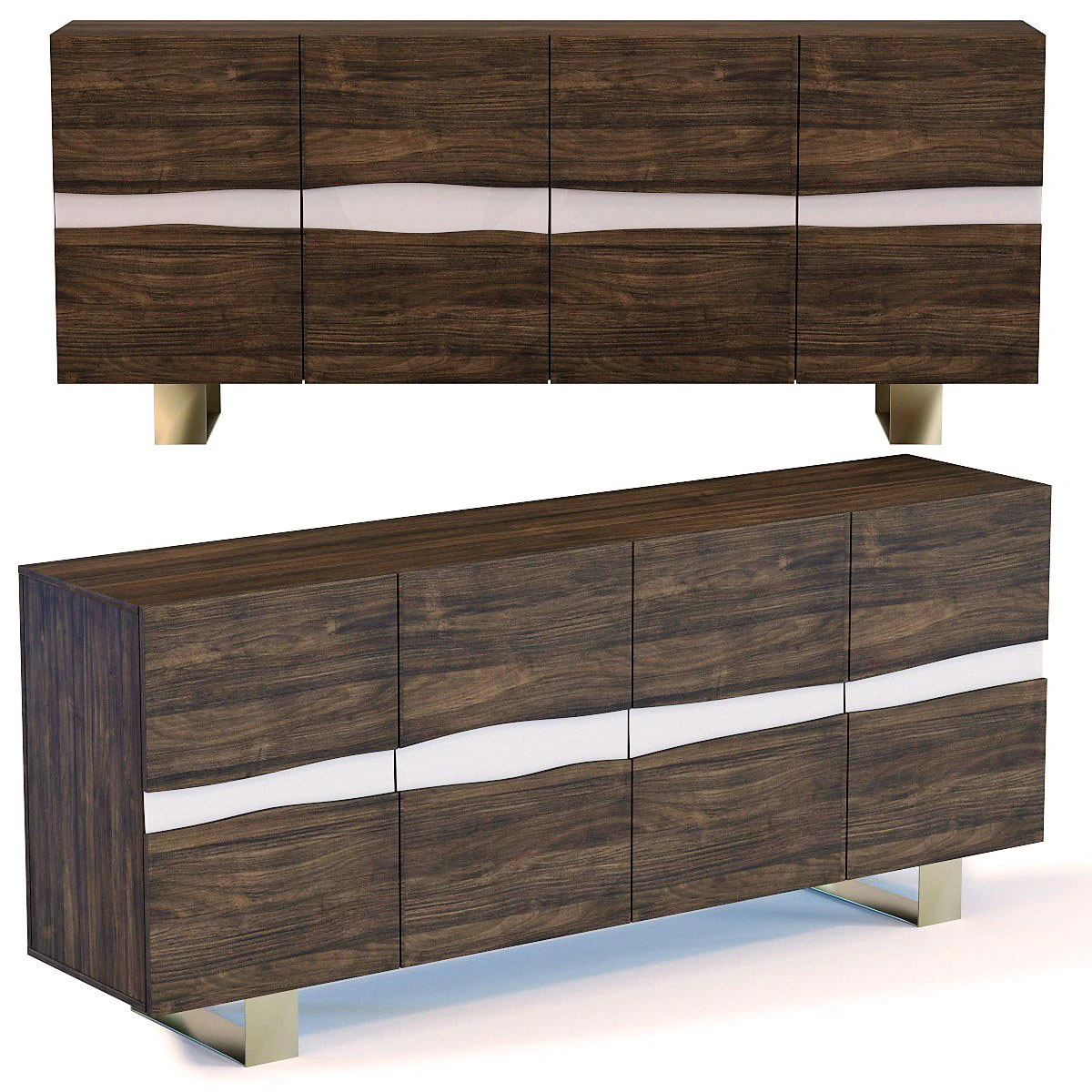 sideboard wave 3D Model .c4d .max .obj .3ds .fbx .stl .blend