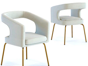 коктейльне крісло rimini пудрово-сірий 3D Модель