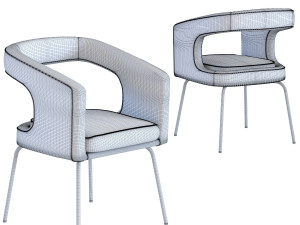 cocktail chair rimini powder-grey 3D Model