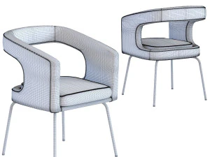 cocktail chair rimini powder-grey 3D Model