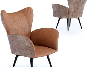 armchair black wall street vintage ornament 3D Model