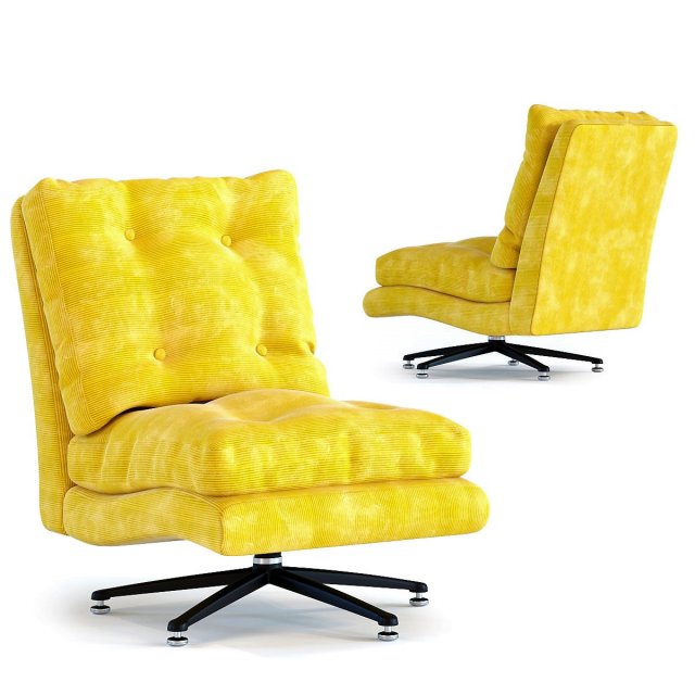 swivel chair cinema yellow Modelo 3D .c4d .max .obj .3ds .fbx .stl .blend