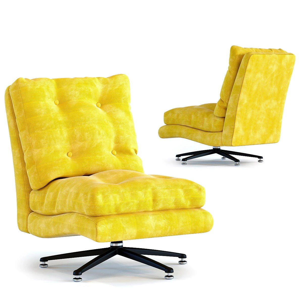 swivel chair cinema yellow 3D Model .c4d .max .obj .3ds .fbx .stl .blend 