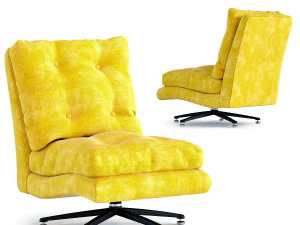 cadeira girat&oacute;ria cinema amarelo Modelo 3D