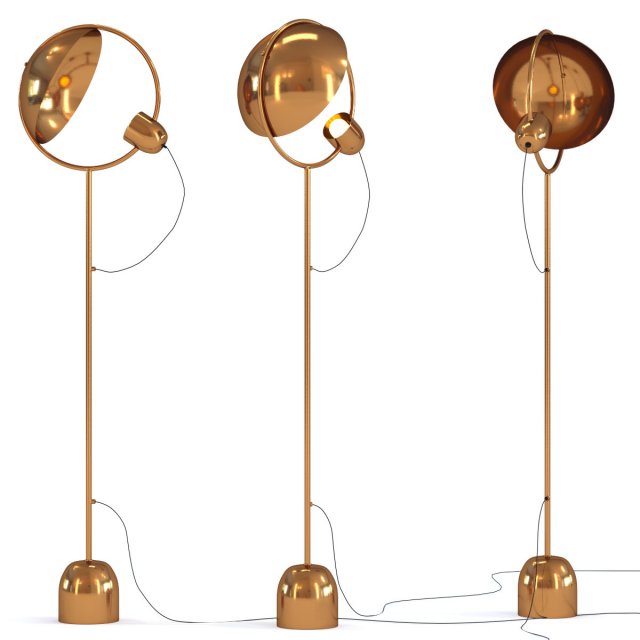 floor lamp reflector brass 3D 模型 .c4d .max .obj .3ds .fbx .stl .blend 