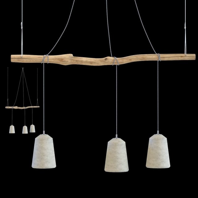 pendant lamp dining concrete tre 3Dモデル .c4d .max .obj .3ds .fbx .stl .blend 