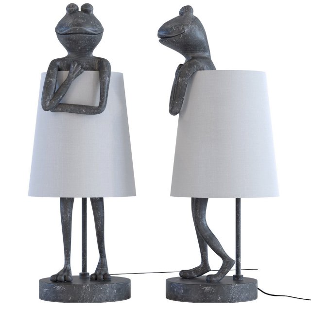 table lamp animal frog grey 3D Model .c4d .max .obj .3ds .fbx .stl .blend 
