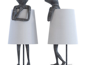 table lamp animal frog grey 3D Model