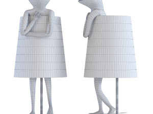table lamp animal frog grey 3D Model