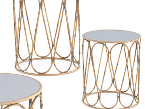 side table bamboo loop 2set Modèle 3D