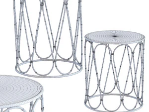 side table bamboo loop 2set 3D Model