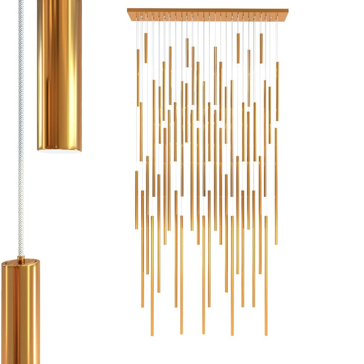 pendant lamp living vegas deluxe brass led 3D Model .c4d .max .obj .3ds .fbx .stl .blend 