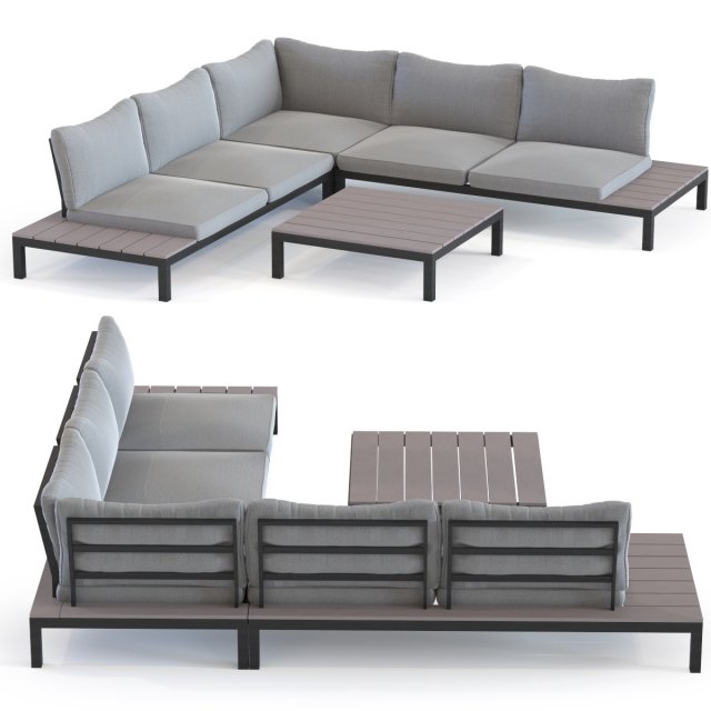 outdoor sofa set holiday black 3D मॉडल .c4d .max .obj .3ds .fbx .stl .blend 