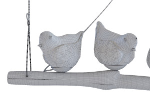 pendant lamp dining birds 3D Model