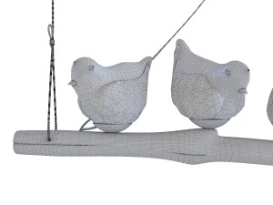 pendant lamp dining birds 3D Model