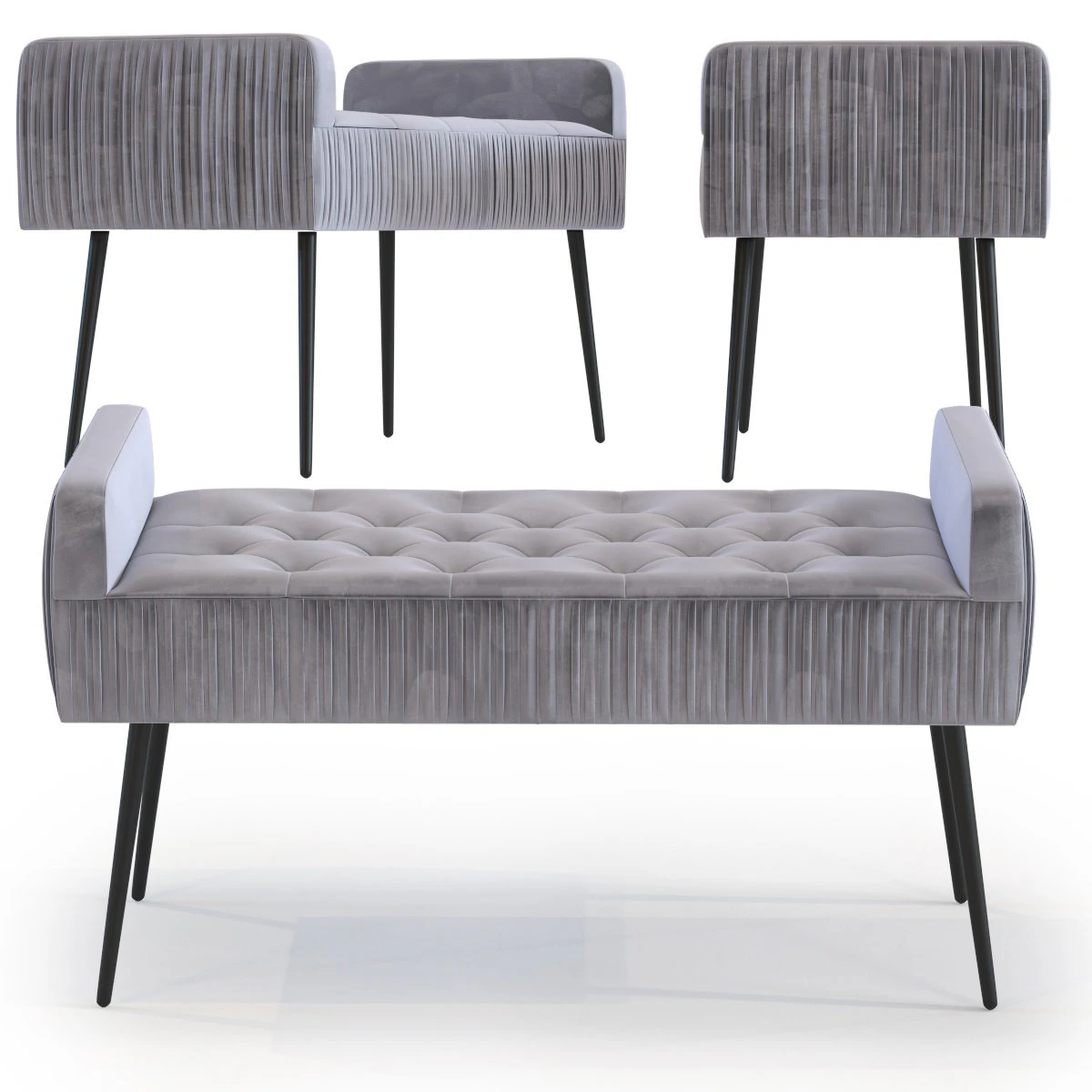 bench lofty grey black 3D Model .c4d .max .obj .3ds .fbx .stl .blend 
