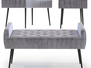 bench lofty grey black Modelo 3D