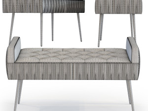 bench lofty grey black Modelo 3D