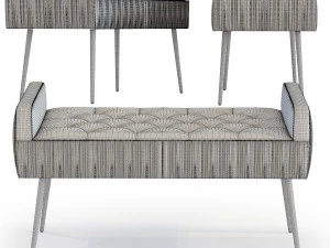 bench lofty grey black 3D Model