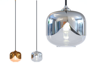 set hanging lamp golden chrome goblet 3D Model