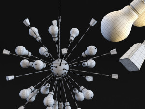 pendant lamp crystal bomb brass 3D मॉडल